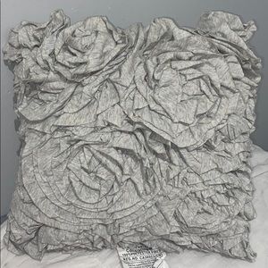 Super cute, gray, floral style pillow
